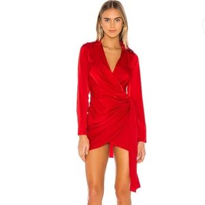 BNWT- Sophie Draped Mini Dress in Red - Revolve